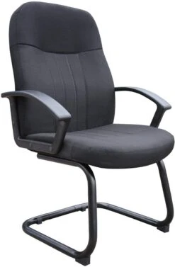 Boss Mid Back Fabric Guest Chair In Black [B8309-BK]