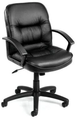 Boss Mid Back Leather Desk Chair [B7306]