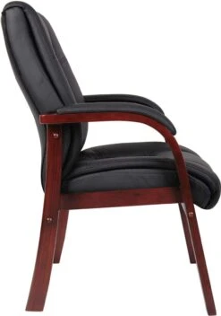 Boss Mid Back Wood Finished Guest Chair [B8999] -Office Chairs Unlimited Sales boss mid back wood finished guest chair b8999 c 29311744999575