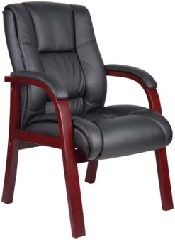 Boss Mid Back Wood Finished Guest Chair [B8999] -Office Chairs Unlimited Sales boss mid back wood finished guest chair b8999 c maple 31686602883223