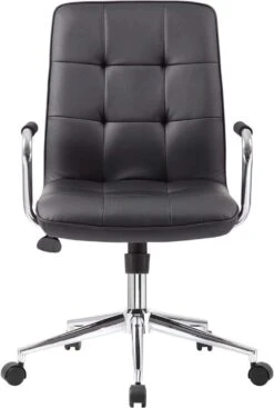 Boss Modern Office Chair With Chrome Arms [B331-BK] -Office Chairs Unlimited Sales boss modern office chair with chrome arms b331 bk 31630426767511