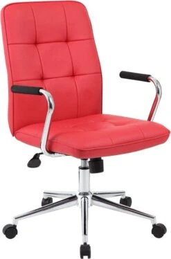 Boss Modern Office Chair With Chrome Arms [B331-BK] -Office Chairs Unlimited Sales boss modern office chair with chrome arms b331 bk red 29394809847959