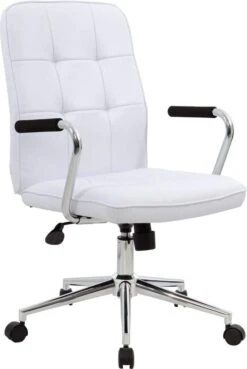 Boss Modern Office Chair With Chrome Arms [B331-BK] -Office Chairs Unlimited Sales boss modern office chair with chrome arms b331 bk white 29310591598743