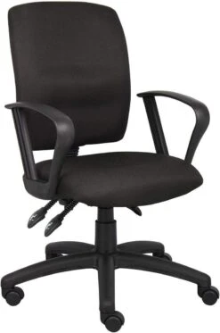 Boss Multi-Function Fabric Task Chair [B3035-BK] -Office Chairs Unlimited Sales boss multi function fabric task chair b3035 bk loop arms 31570762039447