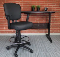 Boss Oversized Drafting Stool [B1681-BK] -Office Chairs Unlimited Sales boss oversized drafting stool b1681 bk 36583270514936