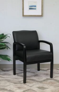 Boss Quick Assembly Wood Guest Chair [B9580BK-BK] -Office Chairs Unlimited Sales boss quick assembly wood guest chair b9580bk bk 36907911446776