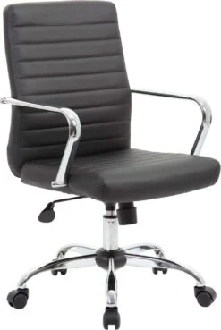 Boss Retro Task Chair [B430-BK] -Office Chairs Unlimited Sales boss retro task chair b430 bk chrome fixed arms 31671833657495