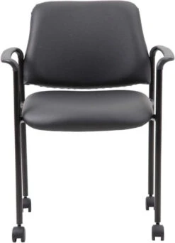 Boss Square BackDiamond Stacking Chair With Arms In Black Caressoft [B9503R-CS] -Office Chairs Unlimited Sales boss square back diamond stacking chair with arms in black caressoft b9503r cs 31687562363031