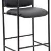 Boss Square Back Diamond Stool With Arm In Black Caressoft [B169503-CS]