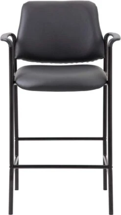 Boss Square Back Diamond Stool With Arm In Black Caressoft [B169503-CS] -Office Chairs Unlimited Sales boss square back diamond stool with arm in black caressoft b169503 cs 31691874893975