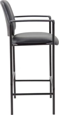 Boss Square Back Diamond Stool With Arm In Black Caressoft [B169503-CS] -Office Chairs Unlimited Sales boss square back diamond stool with arm in black caressoft b169503 cs 31691903303831