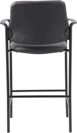 Boss Square Back Diamond Stool With Arm In Black Caressoft [B169503-CS] -Office Chairs Unlimited Sales boss square back diamond stool with arm in black caressoft b169503 cs 31691903369367