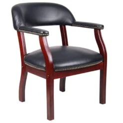 Boss Traditional Captain's Guest Chair [B9540] -Office Chairs Unlimited Sales boss traditional captain s guest chair b9540 black bk no casters 31641653313687