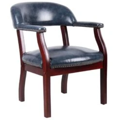 Boss Traditional Captain's Guest Chair [B9540] -Office Chairs Unlimited Sales boss traditional captain s guest chair b9540 blue be no casters 31642053673111