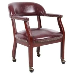 Boss Traditional Captain's Guest Chair [B9540] -Office Chairs Unlimited Sales boss traditional captain s guest chair b9540 oxblood by add casters 5 00 31642420969623