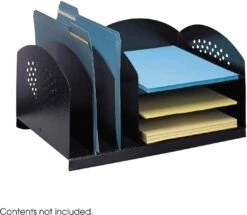 Combination Desk Organizer Rack 3 Upright / 3 Horizontal Black [3167BL]