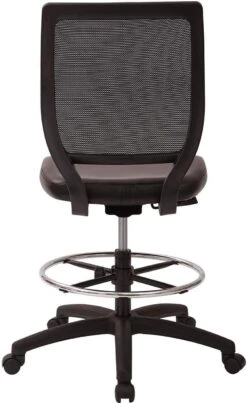 Deluxe Woven Mesh Back Armless Drafting Chair, Black Vinyl Seat [DC51000NV-3] -Office Chairs Unlimited Sales deluxe woven mesh back armless drafting chair black vinyl seat dc51000nv 3 13693032726668