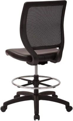 Deluxe Woven Mesh Back Armless Drafting Chair, Black Vinyl Seat [DC51000NV-3] -Office Chairs Unlimited Sales deluxe woven mesh back armless drafting chair black vinyl seat dc51000nv 3 13693032792204