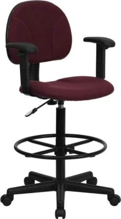 Flash Adjustable Range Drafting Chair [BT-659-BLK-GG] -Office Chairs Unlimited Sales flash adjustable range drafting chair bt 659 blk gg burgundy add adjustable task arms 31661472514199
