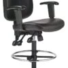 Harwick Ergonomic Leather Drafting Chair [6058C-D-L]
