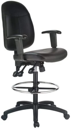 Harwick Ergonomic Leather Drafting Chair [6058C-D-L]