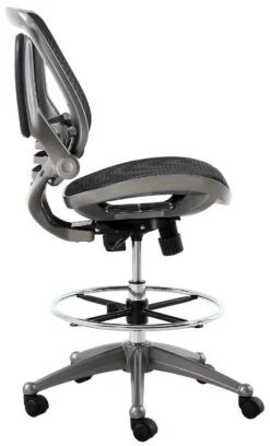 Harwick Evolve All Mesh Heavy Duty Drafting Chair - Gunmetal Finish [2250D-BK] -Office Chairs Unlimited Sales harwick evolve all mesh heavy duty drafting chair gunmetal finish 2250d bk 31692659359895