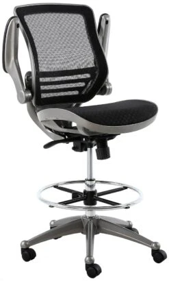 Harwick Evolve All Mesh Heavy Duty Drafting Chair - Gunmetal Finish [2250D-BK] -Office Chairs Unlimited Sales harwick evolve all mesh heavy duty drafting chair gunmetal finish 2250d bk 31692961415319