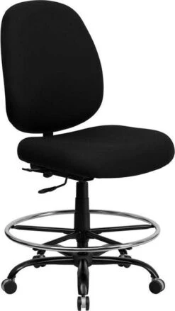 Hercules Black Fabric Big And Tall Drafting Chair [WL-715MG-BK-D-GG]