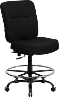 Hercules Leather / Fabric Big And Tall Drafting Chair [WL-735SYG-D-BK]