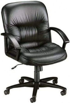Lorell Mid Back Leather Tufted Office Chair [60115]