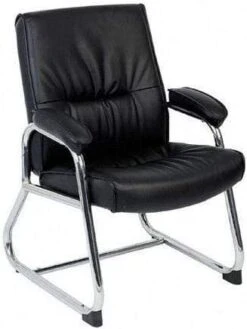 Lorell Sled Base Leather Guest Chair [60504]