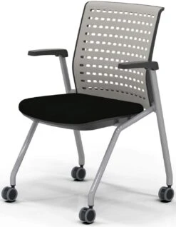 Safco Mayline Thesis Training Chair Flip Arms Black Fabric [KTS1SGBLK]