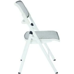 Office Star Modern White Metal ProGrid Mesh Seat & Back Folding Chairs, 2 Pack [81101] -Office Chairs Unlimited Sales office star 2 modern white fabric metal progrid mesh seat back folding chairs 81101 29611296784535
