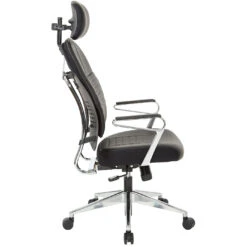 Office Star Bonded Leather Managers Chair With Headrest In Black [32-E33P91A7HL] -Office Chairs Unlimited Sales office star bonded leather managers chair with headrest in black 32 e33p91a7hl 13693438427276