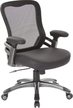 Office Star Faux Leather Mesh Back Manager’s Chair [EMH6918T]
