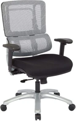 Office Star Pro-Line II™ Vertical Grey Mesh Back Chair Silver Base [99666S-30]