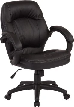 Office Star Work Smart™ Deluxe Faux Leather Managers Chair [FL605] -Office Chairs Unlimited Sales office star work smart deluxe faux leather managers chair fl605 black 13865843359884
