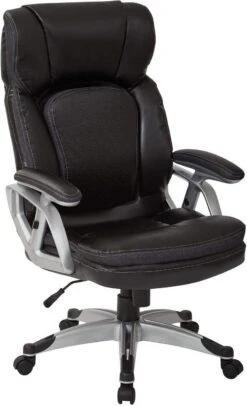 Office Star Work Smart™ Executive Chair Silver / Black Bonded Leather [ECH70756-EC3]