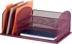 Onyx™ Desk Organizer 3 Horizontal / 3 Upright Mesh [3254] -Office Chairs Unlimited Sales onyx desk organizer 3 horizontal 3 upright mesh 3254 wine 31641441435799