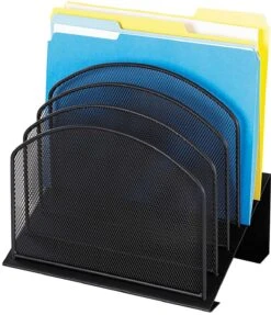 Onyx™ Desk Organizer 5 Tiered Sections Mesh Black [3257BL]