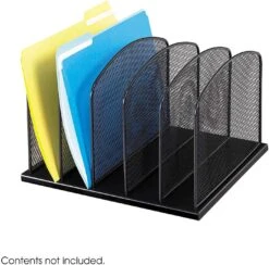 Onyx™ Desk Organizer 5 Upright Sections Mesh Black [3256BL]