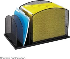 Onyx™ Desk Organizer Hanging File / 2 Upright Sections Mesh Black [3259BL]