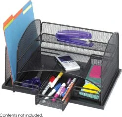 Onyx™ Desk Organizer With 3 Drawers Mesh Black [3252BL]