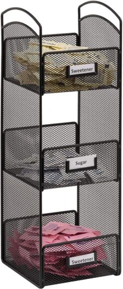 Onyx™ Tower Breakroom Organizer Mesh Black [3290BL]
