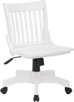 OSP Designs Deluxe Armless Wood Bankers Chair With Wood Seat [101] -Office Chairs Unlimited Sales osp designs deluxe armless wood bankers chair with wood seat 101 white 101wht 13862940541068