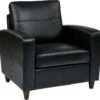 OSP Furniture® Black Or Expresso Bonded Leather Club Chair Espresso Legs [SL2811]