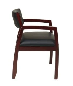 OSP Furniture® Napa Mahogany Guest Chair With Upholstered Back [NAP95MAH] -Office Chairs Unlimited Sales osp furniture napa mahogany guest chair with upholstered back nap95mah black 14224961994892