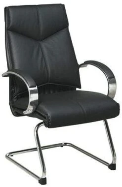 Pro Line II Black Visitor Chair Top Grain Leather [8205]