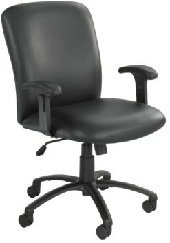 Safco 500 Lb. Heavy Duty Office Chair [3490] -Office Chairs Unlimited Sales safco 500 lb heavy duty office chair 3490 black vinyl bv adj height t shape arms 3496bl 70 31615990005911