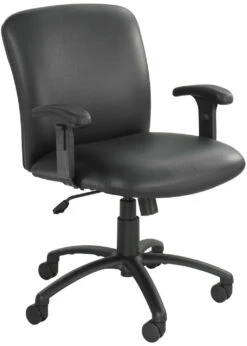Safco Mid Back 24/7 Chair With 500 Lb. Capacity [3491] -Office Chairs Unlimited Sales safco mid back 24 7 chair with 500 lb capacity 3491 black vinyl bv adj height t shape arms 3496bl 70 29500441690263